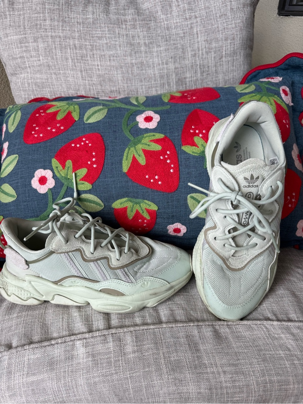 adidas womens Mint Green Chunky Low-Top Sneakers